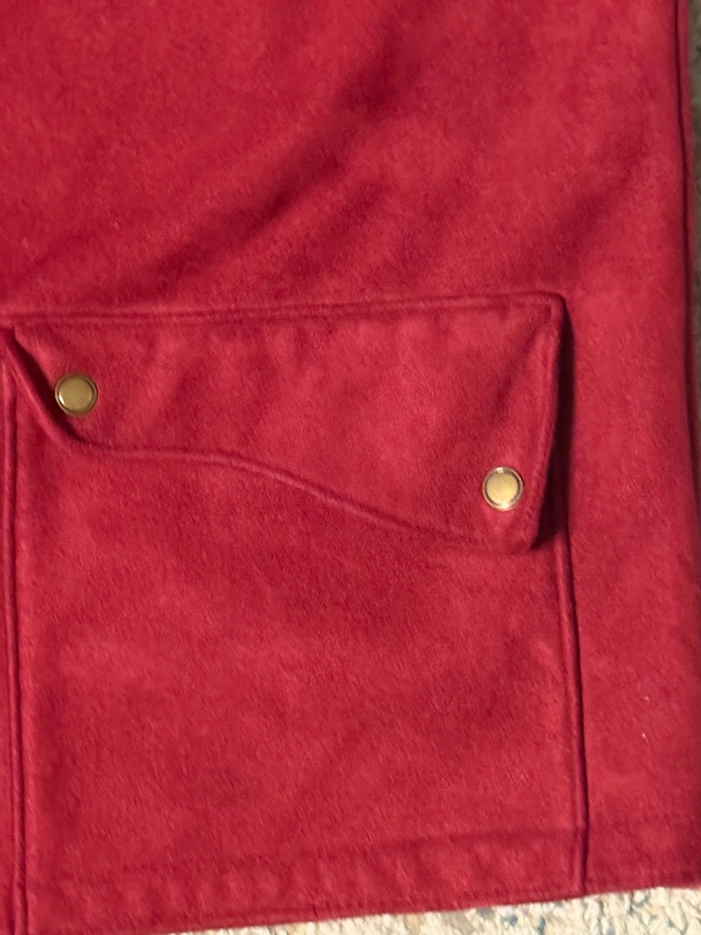 Talbots Deep Red/Burgundy Sleeveless Faux Suede Zip FrontVest w/ Front Pocket M - Picture 2 of 7
